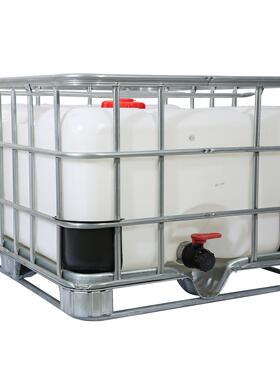 白色方形水桶食品级带盖500L卧式吨桶IBC塑料化工桶包装容器