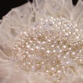 珍珠材料包手捧出嫁新娘新婚礼物高级水钻链饰品蕾丝手捧花