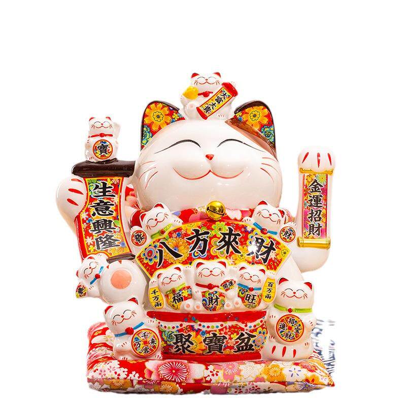 自动招手猫大号开业礼品摆件摆手外贸陶瓷工艺品
