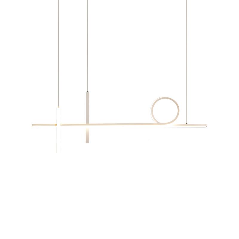 客led简餐厅灯吊灯现代约北欧创意厅灯吧台饭厅一餐桌字长条灯具