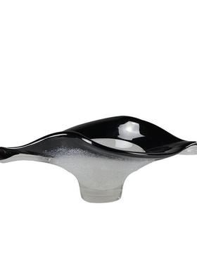 现代简约尖嘴鱼型玻璃果盘摆件软装饰品售楼部样板间客厅餐桌摆设