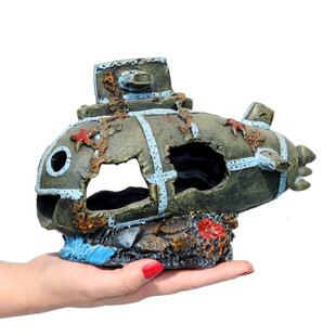 水族金鱼缸造景鱼缸造景水族箱装饰摆件水草搭配沉船空心潜艇