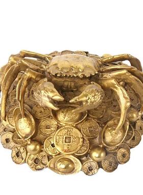 杨铜铜记来螃横蟹摆件0117铜金钱螃蟹财八面财富甲一方螃蟹