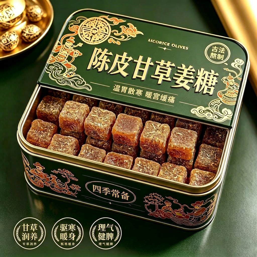 老字号！正宗陈皮甘草姜糖古法工艺即食姜软糖手工姜汁糖风味零食