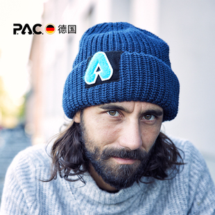 德国PAC Pat美利奴羊毛帽DIY魔术贴秋冬户外男女儿童保暖针织帽