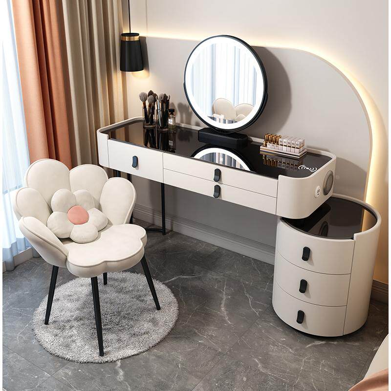 化妆桌全实木梳妆台镜子化妆镜卧室现代简约轻奢蓝牙音箱无线充电