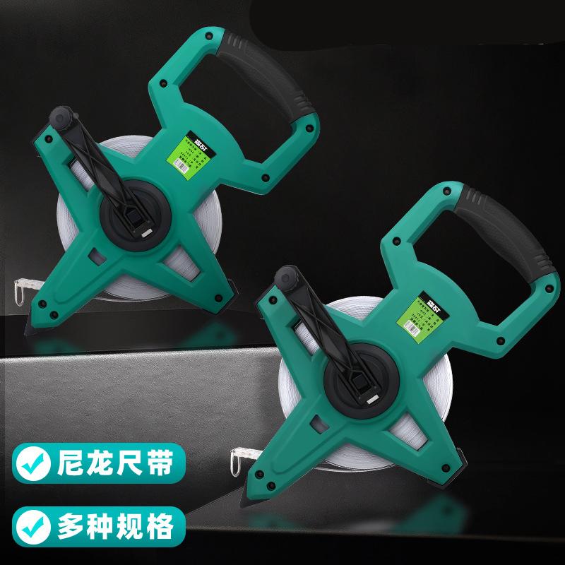 工程测量手提钢架尺电镀铁皮仿不锈钢架子尺50米插地尺钢卷尺