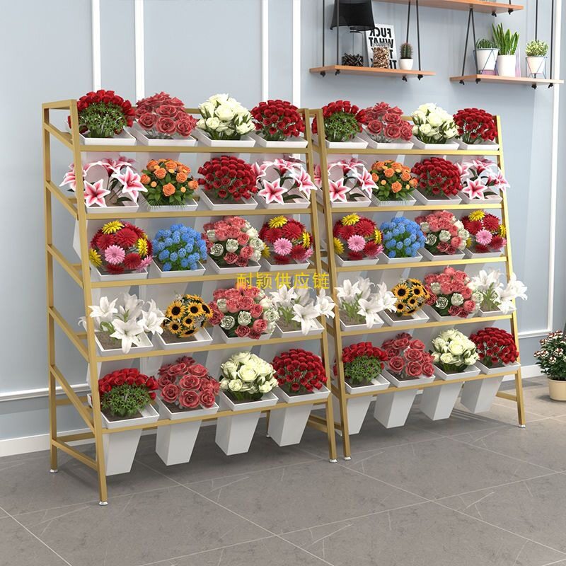 多层金属简约鲜花桶展示架