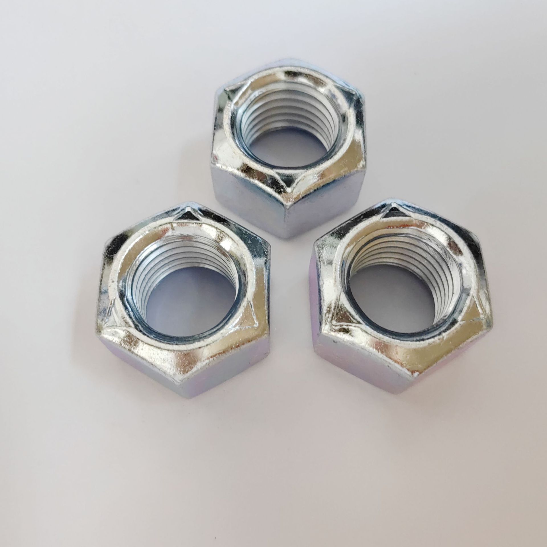 DIN980v六角全金属压点锁紧螺母 M10 10级蓝白锌 现货