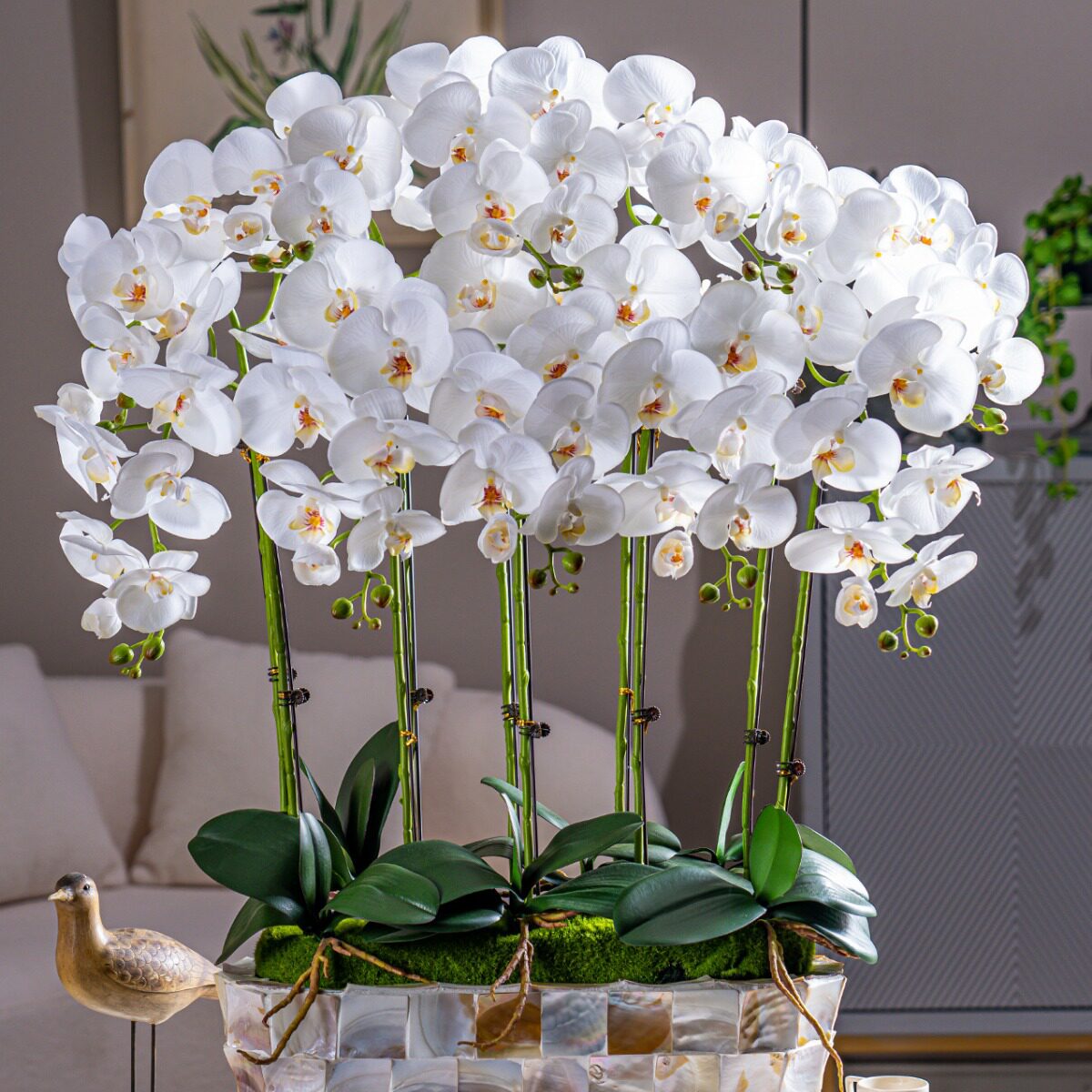 超大盆高端蝴蝶兰仿真花装饰花卉摆件插花高档桌面假花艺客厅摆设