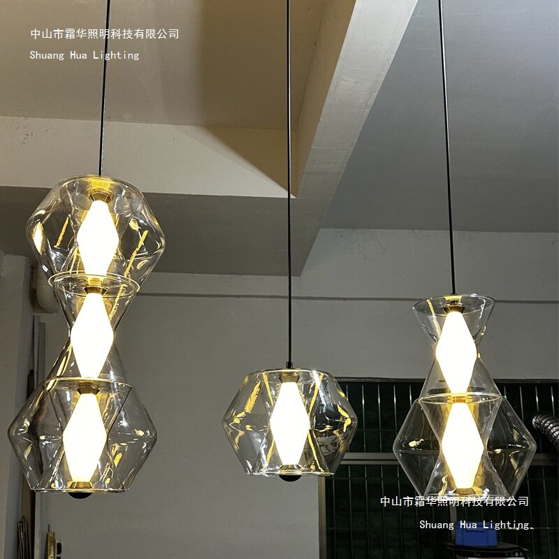 北欧餐厅吊灯极简现代简约新款玻璃餐桌设计师样板间吧台床头吊灯