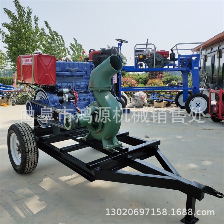 移动拖车款大6寸灌溉水泵 拖拉机带的高压喷灌泵 小巧轻便型抽水
