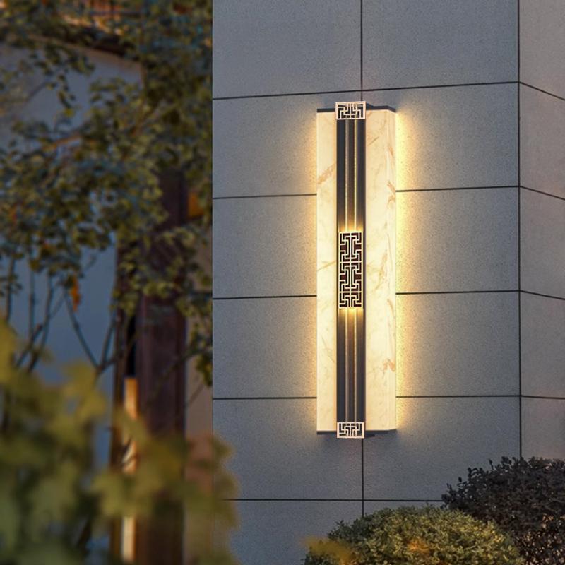 太阳能防水中式云石户外壁灯