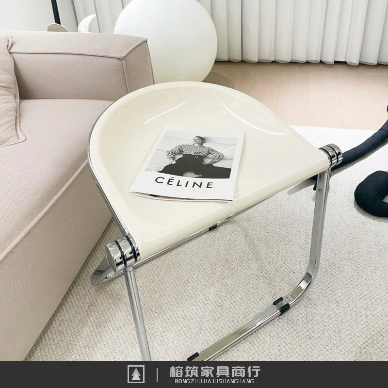 中古折叠凳ins简约现代家用餐椅设计师北欧亚克力咖啡店透明椅子