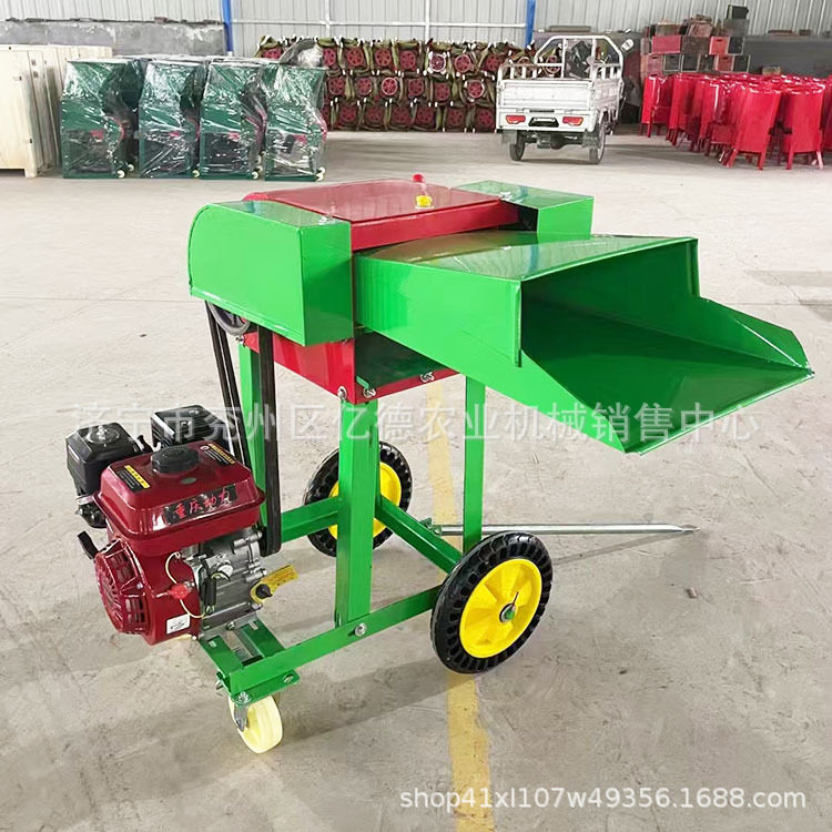 汽油机配套小型家用铡草机批发家禽猪牛干湿两用农作物秸秆饲料机
