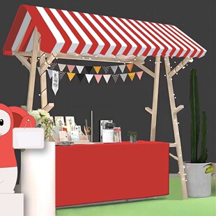 移动可折叠摊位户外棚摆摊展示架实木制促销花车夜市集市架子