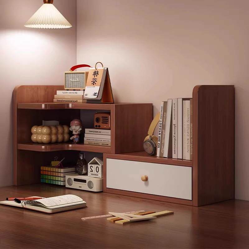 书架桌面置物架工位办公桌储物架学生宿舍桌上转角书柜书桌收纳柜