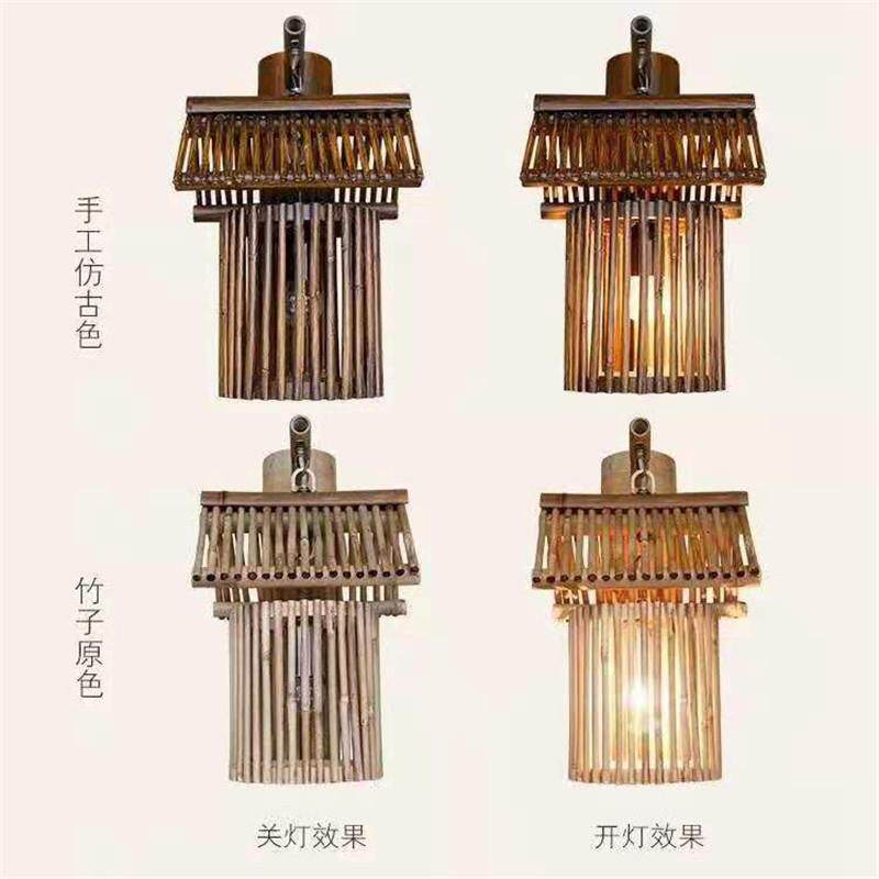竹编灯罩创意手工编织吊灯东南亚竹编吊灯工厂直销田园餐厅饭店灯