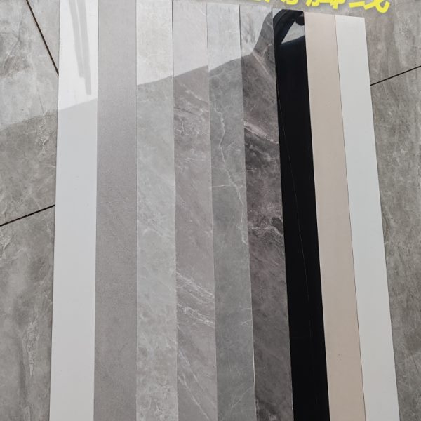 三毫米岩板超薄脚线免开槽隐藏内嵌式瓷砖踢脚线柔光奶油白1.5米