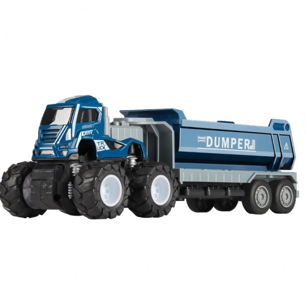 儿童大号合金玩具运输翻斗大拖车惯性玩具装载货柜工程车男孩模型