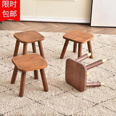 全实木板凳小方凳家用鞋柜儿童垫脚木质矮凳简易换鞋木凳子