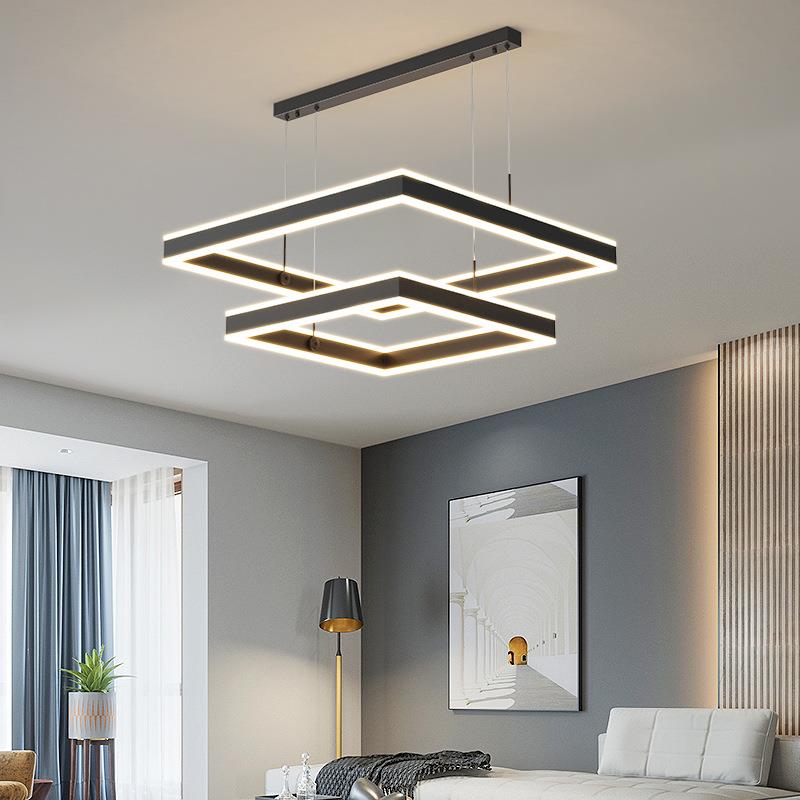 北欧客厅吊灯2022年新款方形卧室主灯现代简约大气灯具大全餐厅灯