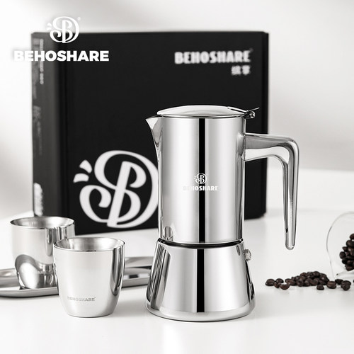 缤享不锈钢摩卡壶礼盒咖啡器具