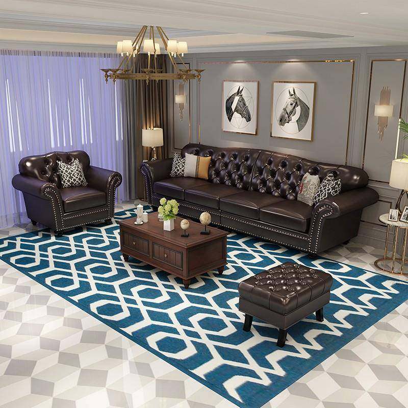 美式皮艺三人位组合大户型客厅别墅KTV复古loft工业风油蜡皮沙发,智能设备,其他智能设备,淘宝优惠券,粉丝福利购,淘宝优惠卷