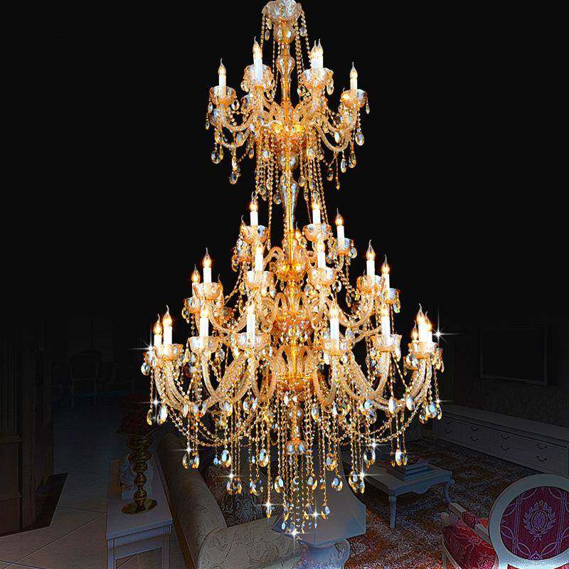 欧式别墅大吊灯复式楼挑空客厅大灯奢华酒店中空楼中楼挑高大堂灯