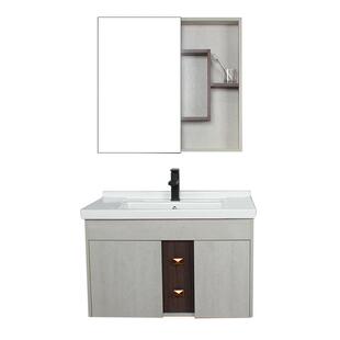 时尚简约浴室柜组合卫生间挂墙式洗手洗脸台盆小户型落地式洗漱台