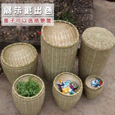 竹编制品 竹编茶叶篓收纳筐 超市竹篮展示筐 农场特大号水果竹篮