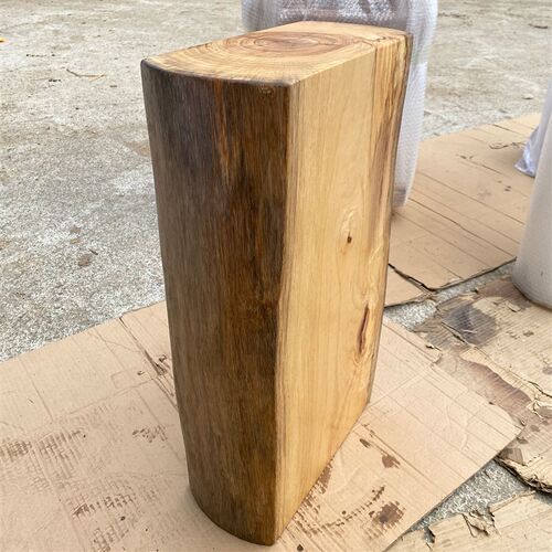速发香樟木方形树桩带圆边整切原木墩子花架底座艺术品摆件底座床