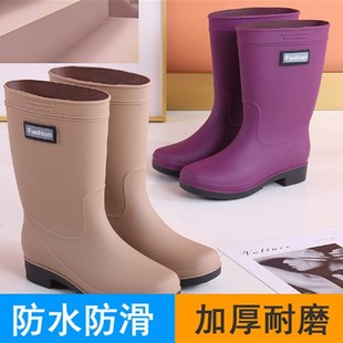 速发中筒水鞋加绒保暖式雨鞋半百雨靴子筒生韩版学搭水胶鞋工作鞋