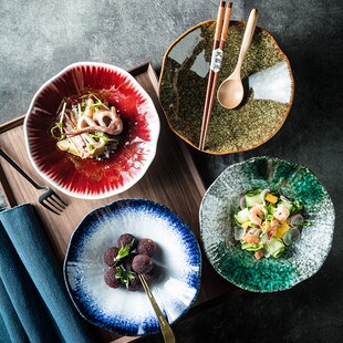 速发荷叶斗笠面沙碗拉碗高颜值碗子碗陶瓷饭碗日式汤盘碗个人专用