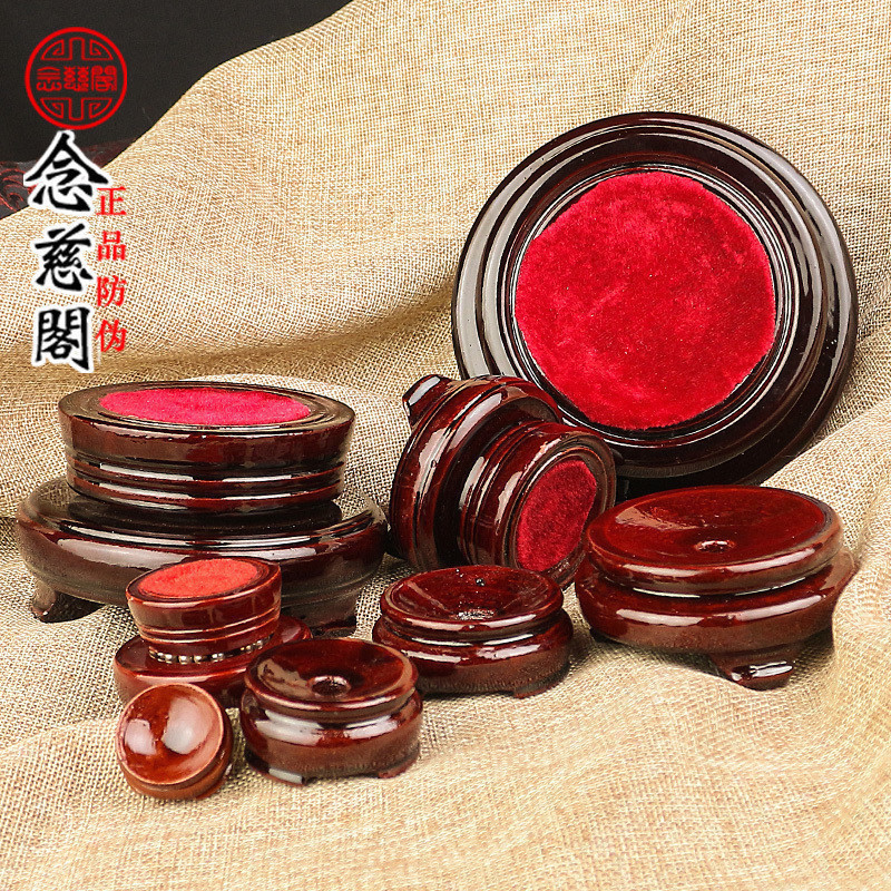 速发圆座底形旋转木葫水晶球文玩核桃托芦托鸡蛋石头花瓶花盆支架