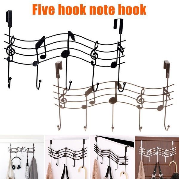 newOver The Door Hanger Rack 5 Hooks Home Office Bathroom Co