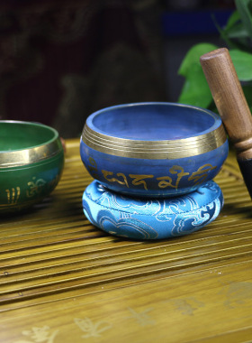 西藏颂钵佛音碗尼泊尔手工瑜伽钵会所颂钵家居用品含垫圈木棒