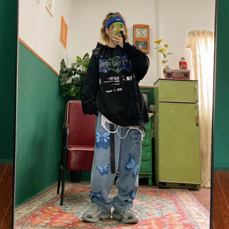 Favour Vintage Jeans 2021 Fashion Y2k Aesthetic Print Woman