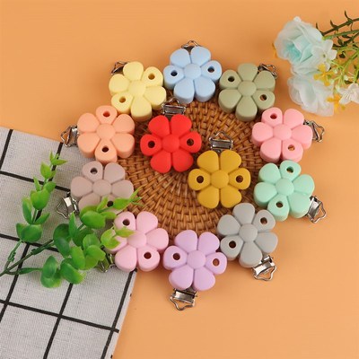 Kovict 1pcs Silicone Pacifier Clips Flowers Animals Shape Ba