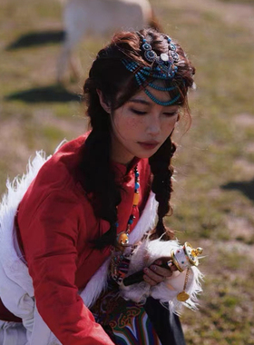 【小文精选青春派】欧美复古异域波西米亚项链女耳环套组藏族民族