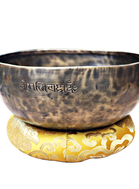 尼泊尔手工桑塔满月西藏佛音碗瑜伽冥想钵佛音钵音疗钵音钵摆件