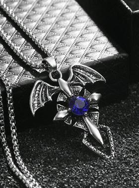 日韩嘻哈个性十字架项链男hiphop吊坠潮人挂件配饰毛衣链女学生帅