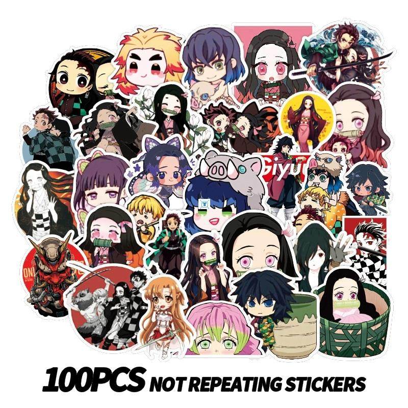 100pcs New Demon Slayer Anime Waterproof Stickers Inosuke