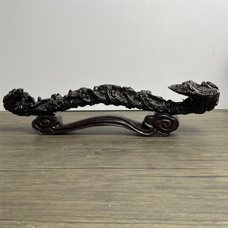 越南沉香木雕如意摆件九龙戏珠实木质雕刻客厅红木工艺品乔迁礼品