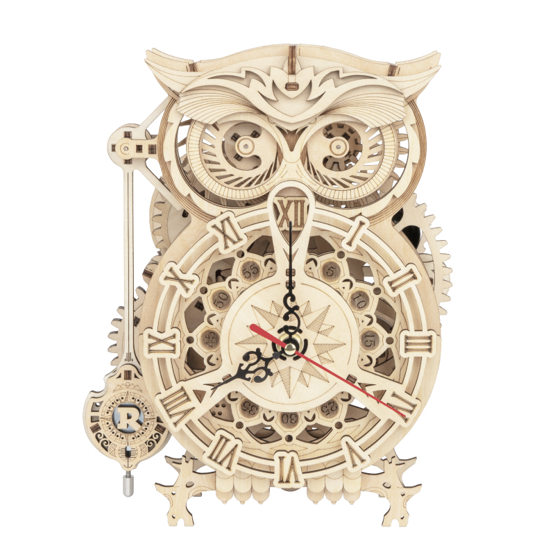Robotime ROKR 3D Wooden Puzzle Owl Clock Model Building Kit