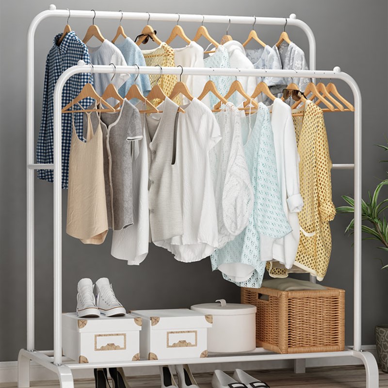 晾衣架落地卧室摺叠室内宿舍用学生收纳家用凉衣服架子晒挂衣架杆