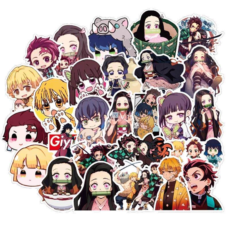 50pcs/pack Japanese anime Demon Slayer Stickers For