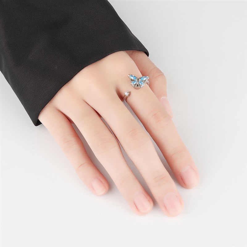 Butterfly rotatable ring Women amazon adjustable opening