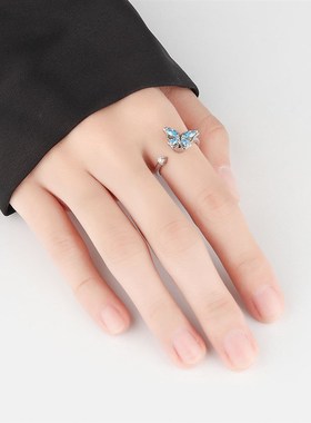 Butterfly rotatable ring Women amazon adjustable opening