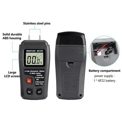 Pin Type Digital Wood Moisture Meter Hygrometer 0-99.9% Wood
